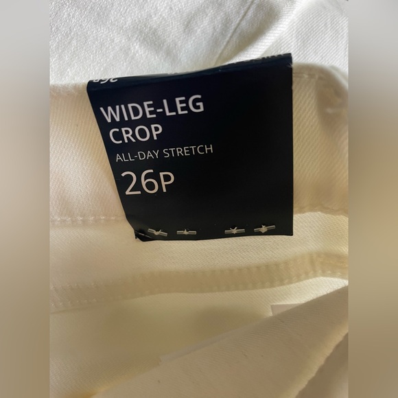 New J.Crew Factory Wide-leg cropped jean in all-day stretch White Size 26P - Picture 10 of 13